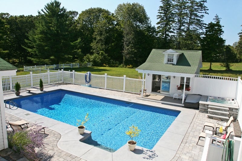 Custom rectangular inground swimming pool in Niskayuna, NY by Cypress Pools