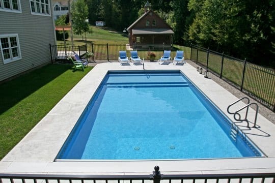 Custom rectangular inground swimming pool in Ballston, NY by Cypress Pools