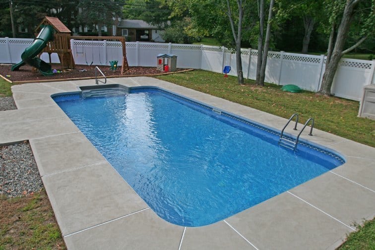 Custom rectangular inground swimming pool in Scotia, NY by Cypress pools