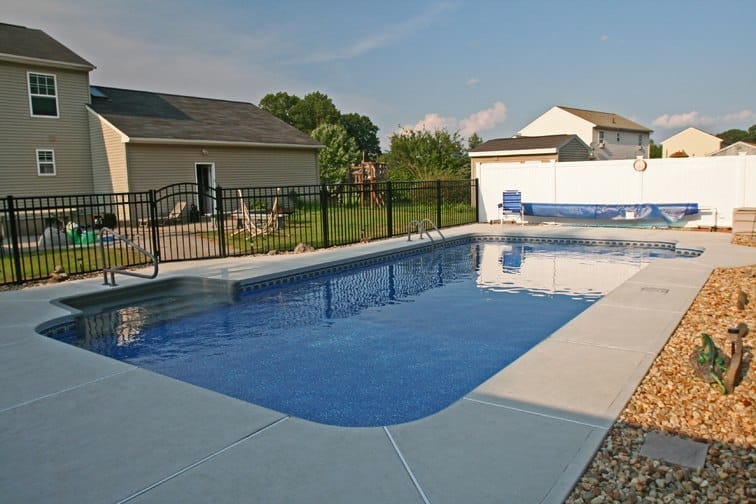 Custom rectangular inground swimming pool in Ballston Spa, NY by Cypress Pools