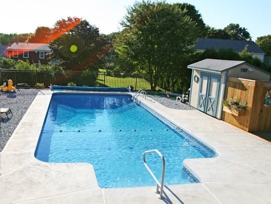 Custom rectangular inground swimming pool in Cohoes, NY by Cypress Pools