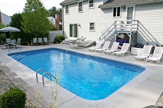 Custom rectangular inground swimming pool in Queensbury, NY by Cypress Pools