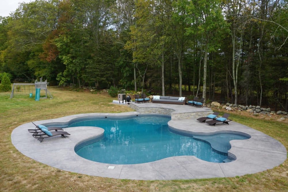 Custom Mountain Pond inground pool installed by Cypress Pools